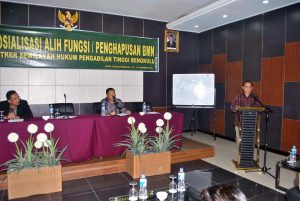 Sosialisasi Penghapusan dan Alih Fungsi BMN Satker sew wilayah hukum Pengadilan Tinggi Bengkulu